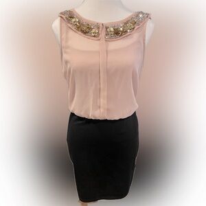 Candies peach fashion top dress with black skirt bottom